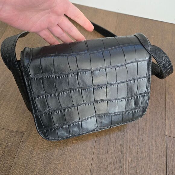 Alexander McQueen Croc Embossed leather Skull Crossbody Bag - Picture 8 of 16